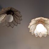 Paire appliques fleurs en nacre