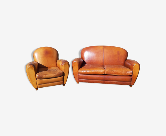 Canapé et fauteuil club cuir