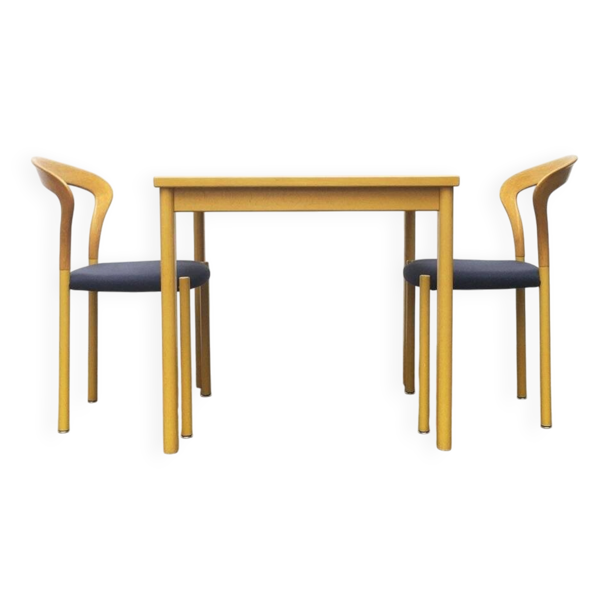 Stackable chairs and table German Lotus by Hartmut Lohmeyer for Kusch+Co, set of 3.