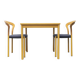 Stackable chairs and table German Lotus by Hartmut Lohmeyer for Kusch+Co, set of 3.