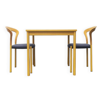 Stackable chairs and table German Lotus by Hartmut Lohmeyer for Kusch+Co, set of 3.