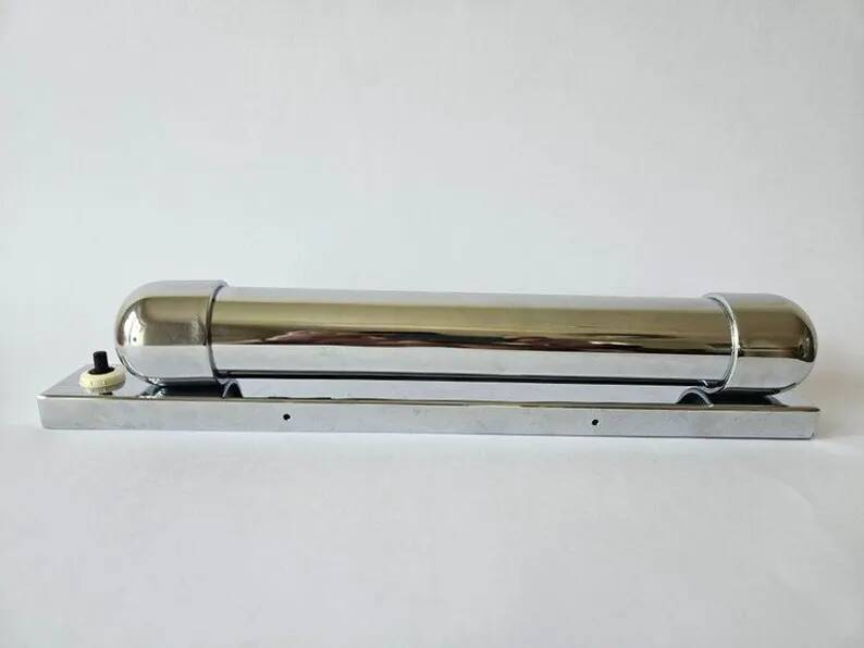Rare Bauhaus, Art Deco, Functionalism never used Chrome Wall Lamp, 1930s