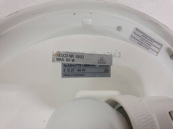 Plafonnier ou applique murale en verre au lait Glasshutte limburg, Allemagne, années 1970