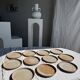 Lot de 11 assiettes en grès beige épais vintage D22,5