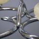 Art Deco chrome chandelier with cream opaline shades, Czechoslovakia, 1940s