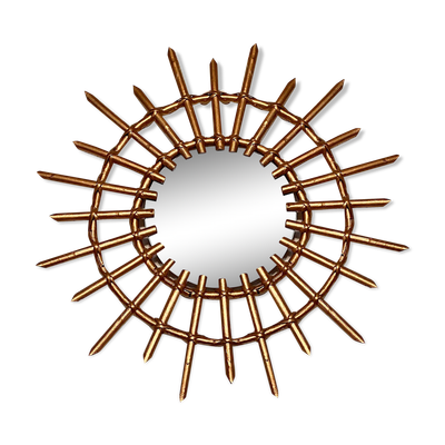 Miroir soleil bambou vintage  53cm