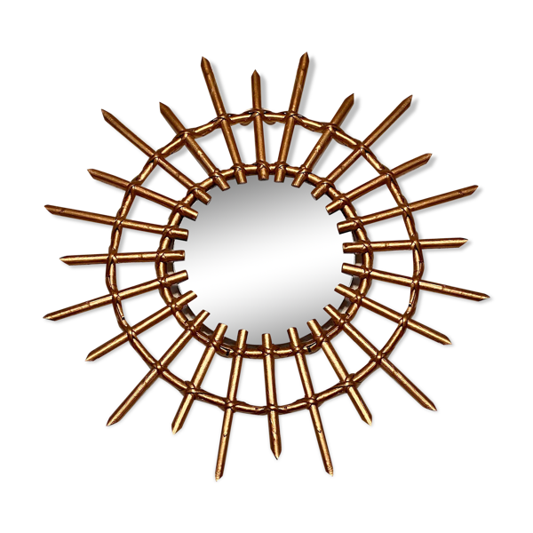 Miroir soleil bambou vintage 53cm — Beyit