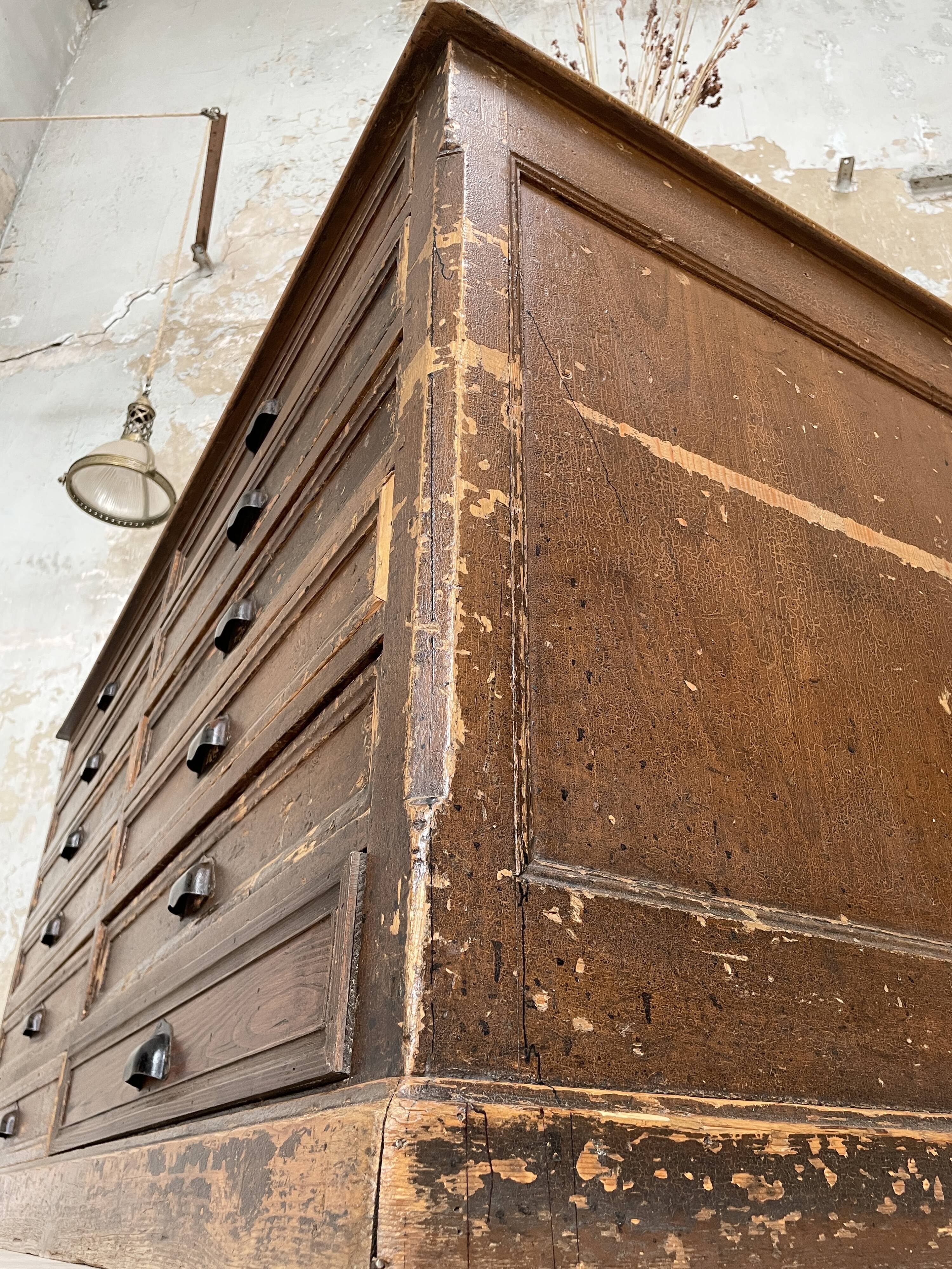 Double-sided trade counter with drawers, circa 1900