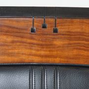 Black Cowhide Leather and Wooden Art Deco Armchair