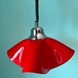 Ceiling pendant lamp / vintage and retro ceiling lamp / 1970s / red colour