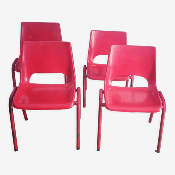 Set of 4 school chairs