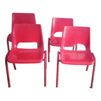 Set of 4 school chairs