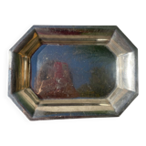 Octagonal silver-plated metal dish