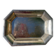 Octagonal silver-plated metal dish