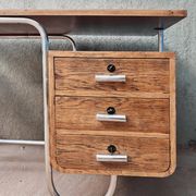 Bureau Bauhaus in ash veneer and tubular steel by Andre Lurcat