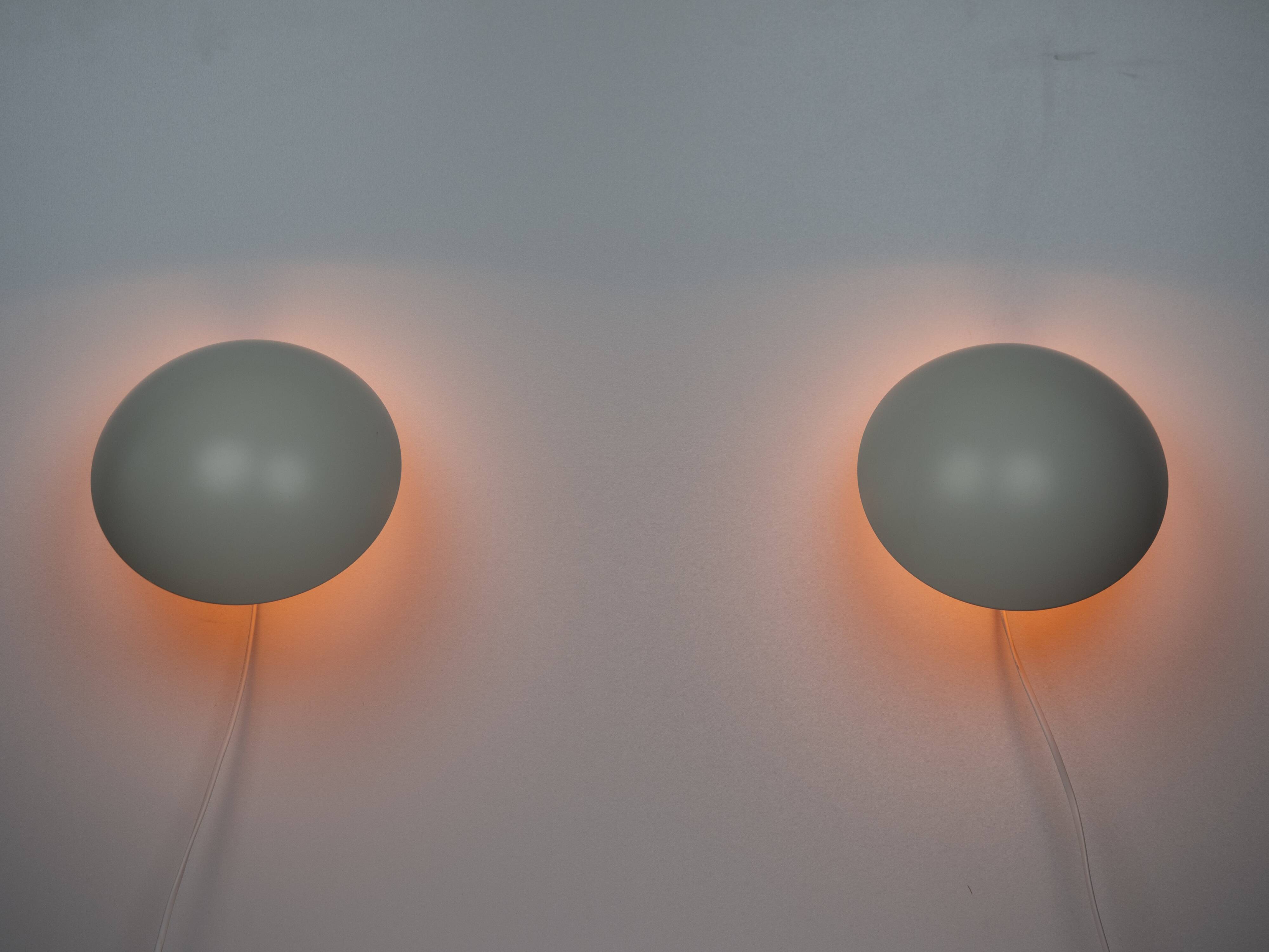 Pair of 2 Danish vintage wall lamps PH Hat by Poul Henningsen Louis Poulsen