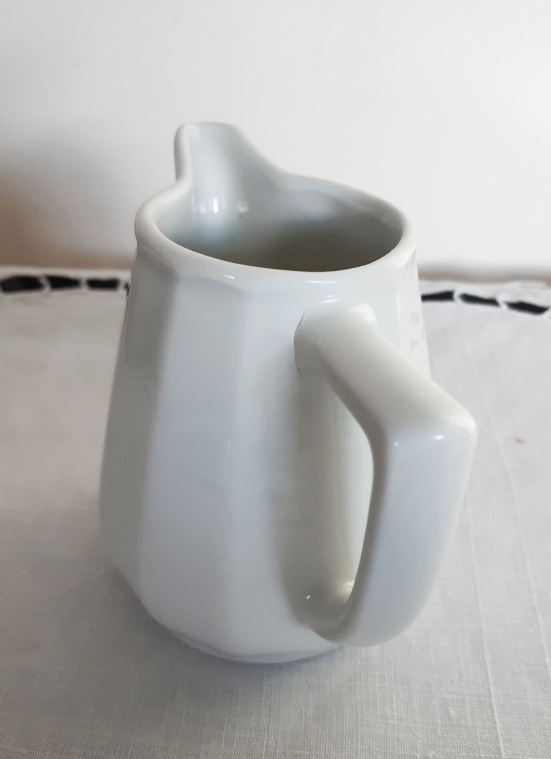 Apilco white porcelain pitcher, fire porcelain