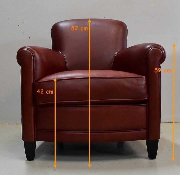 Pair of Small Club Armchairs in Sheepskin - Reproduction