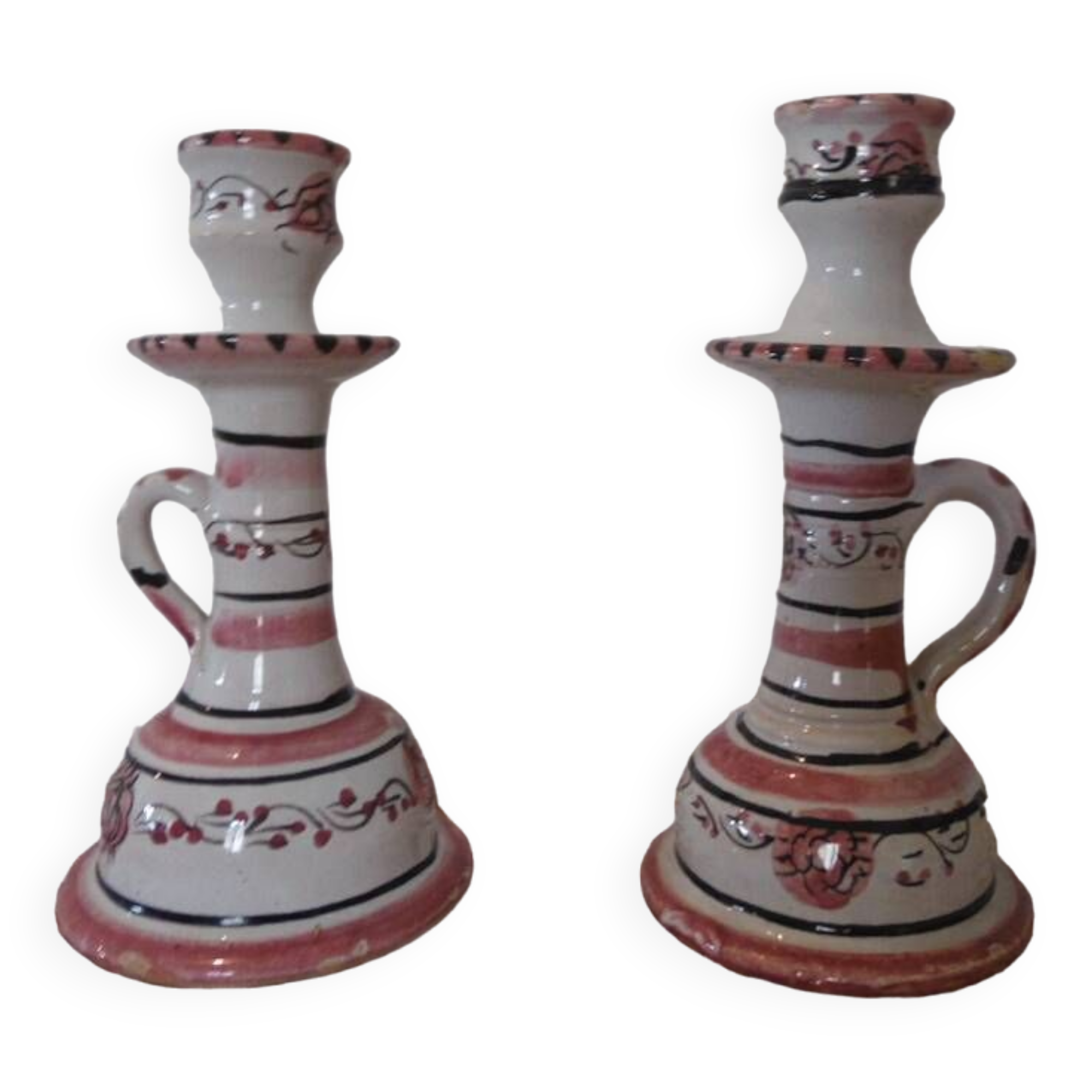 duo of ceramic candle holders