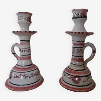 duo of ceramic candle holders