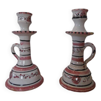 duo of ceramic candle holders