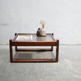 Vintage teak and glass coffee table