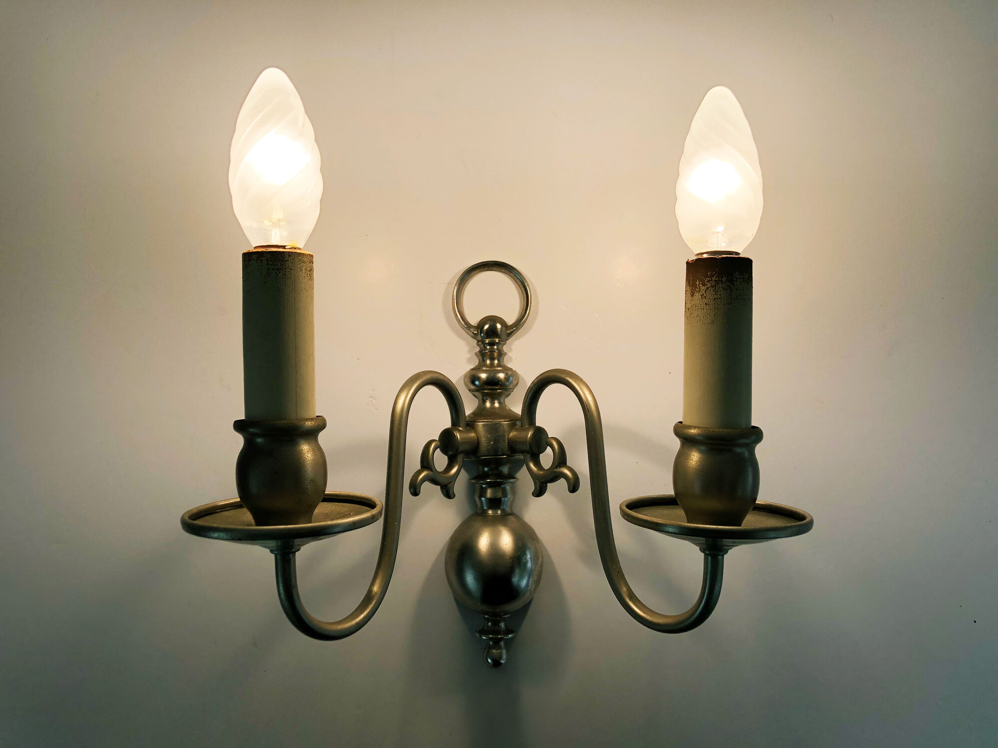 Pair of Dutch wall lamps Flemish 2-branched. Year 40 50