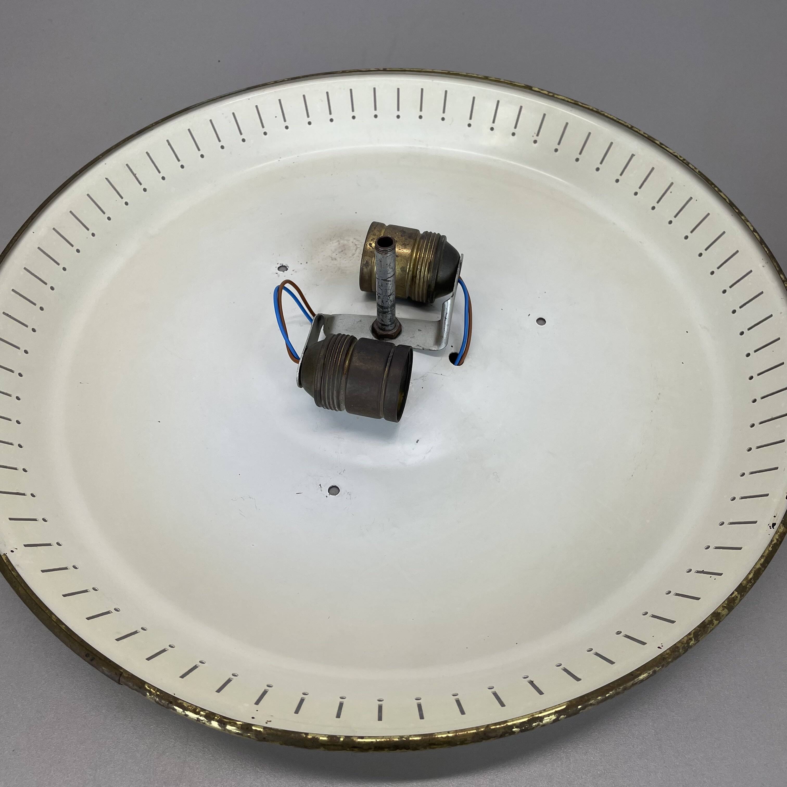 unique 42cm Brass Gino Sarfatti Style Ceiling wall Light Flushmount, Italy