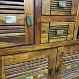 Solid acacia wood sideboard 4 doors, 2 drawers