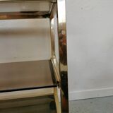 Serving table in brass and glass