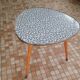 60s-60s tripod table pattern gray mosaic tray