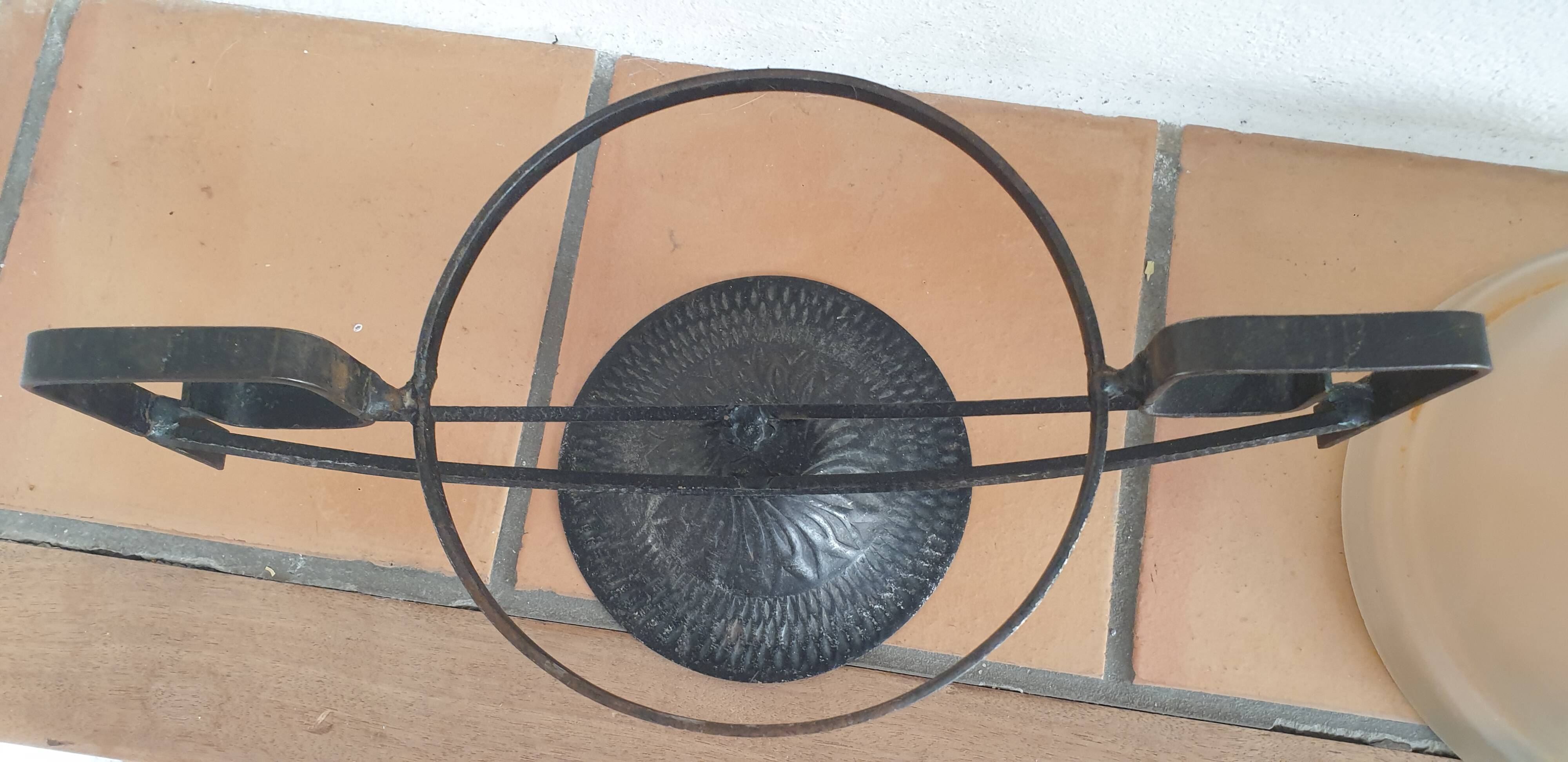 Art deco glass/metal cup