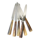 6 Vintage Horn Dessert Knives