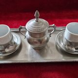 Earthenware and pewter coffee service