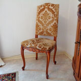 Set of 6 Louis XV chairs with padded backrest