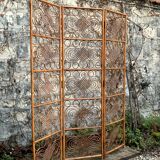 Vintage 1960s Curved Rattan Screen