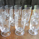 6 old luminarc transparent foot glasses