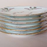 6 Limosa hard porcelain dessert plates (Limoges)