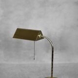 Mid-Century German Modern Gold Brass Desk Lamp with Chain from Karstadt AG, 1970s
