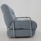 1970s convertible chrome armchair in bouclé ,czechoslovakia