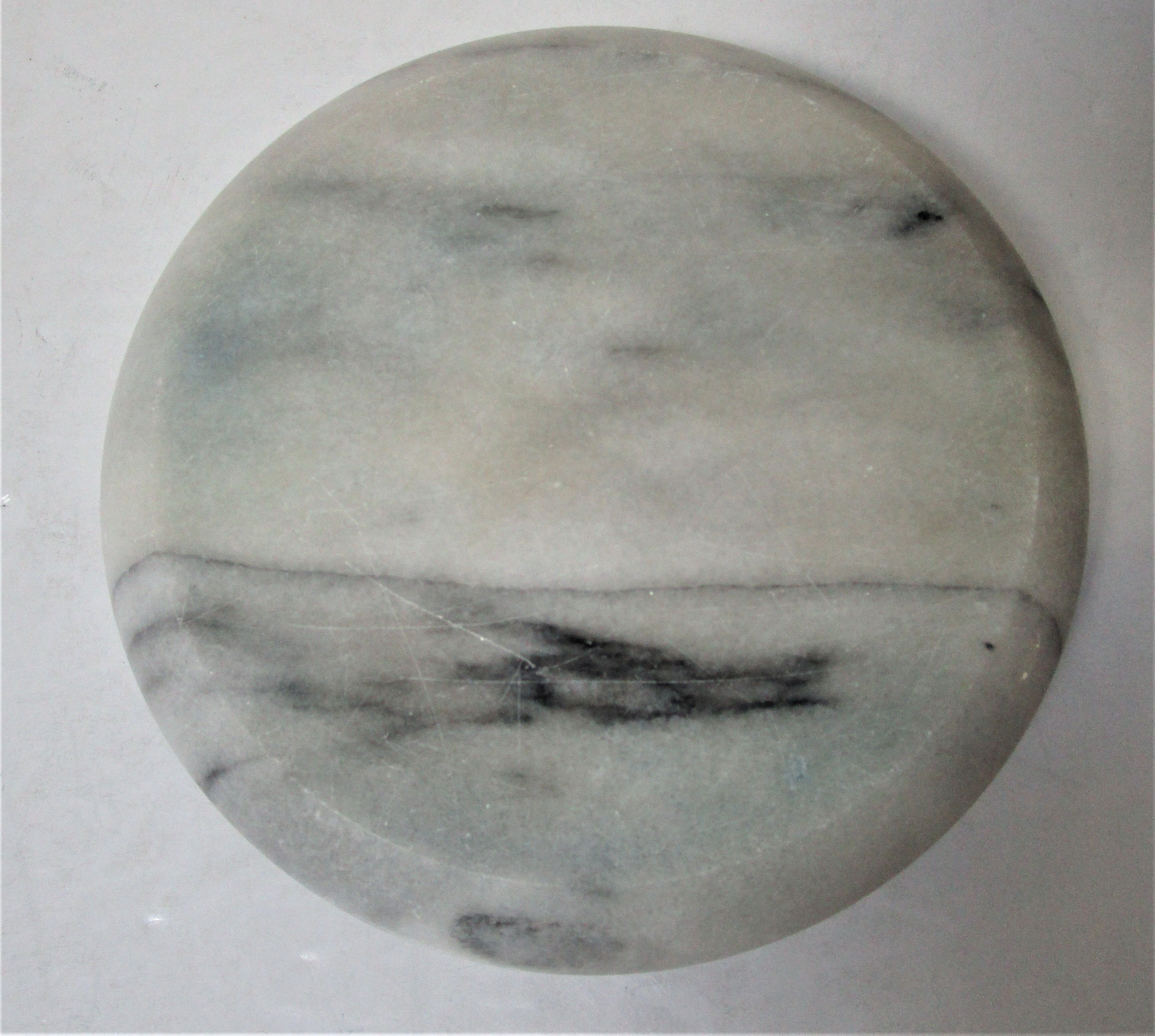 Trinket bowl white marble veined black