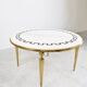 Vintage brass and white marble coffee table, 1970s