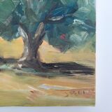 Huile sur toile paysage Jeanine Petit