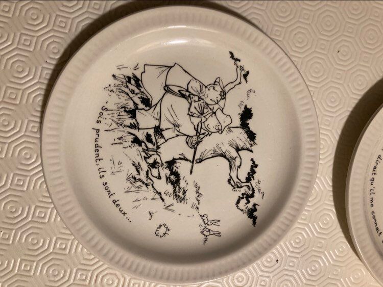 Lot 6 humorous plates by Jean Bellus