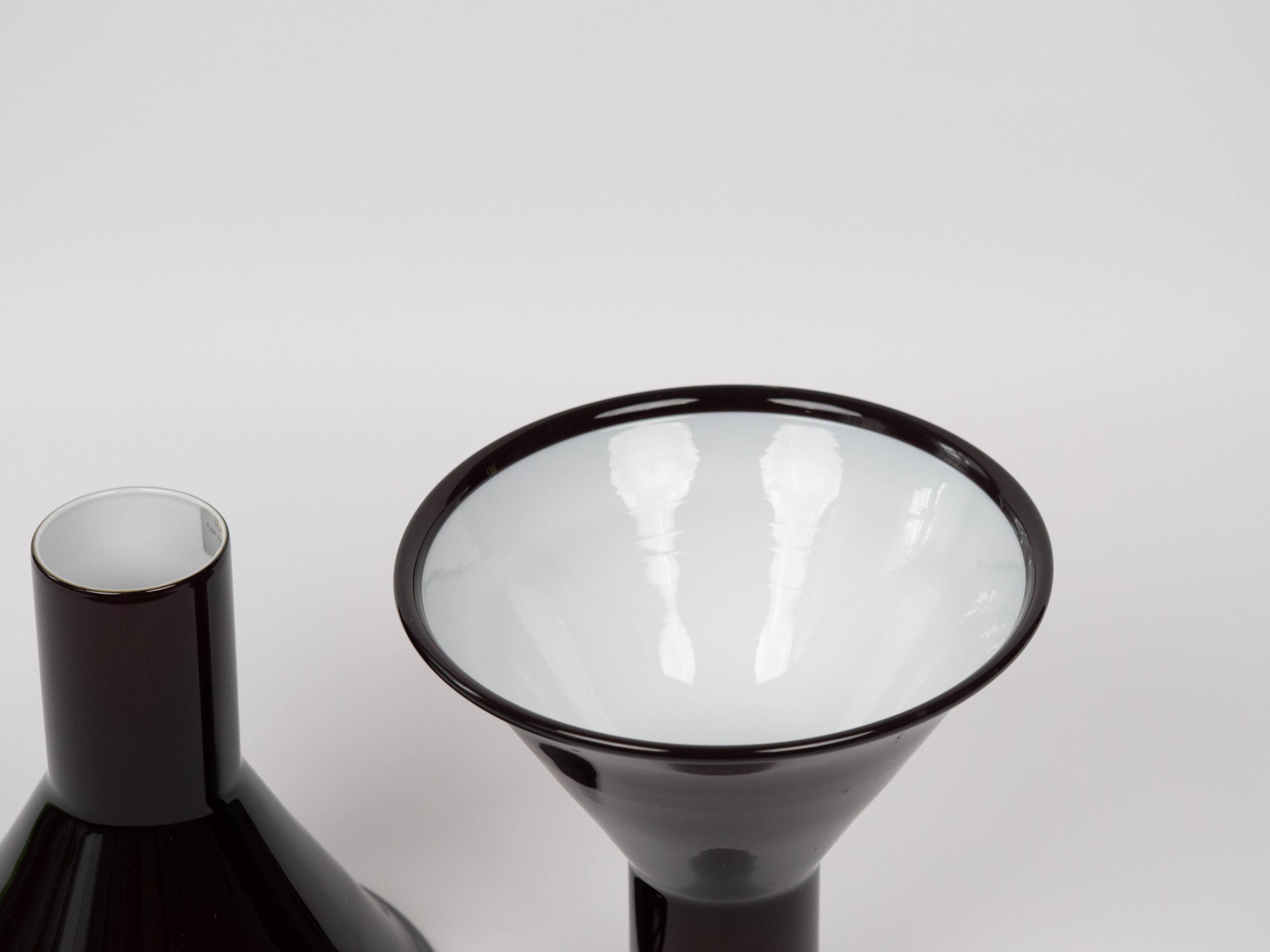 Pair of 2 Danish vintage lamps PT by Michael Bang for Holmegaard, 1970s