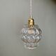 Vintage globe pendant lamp in transparent molded glass