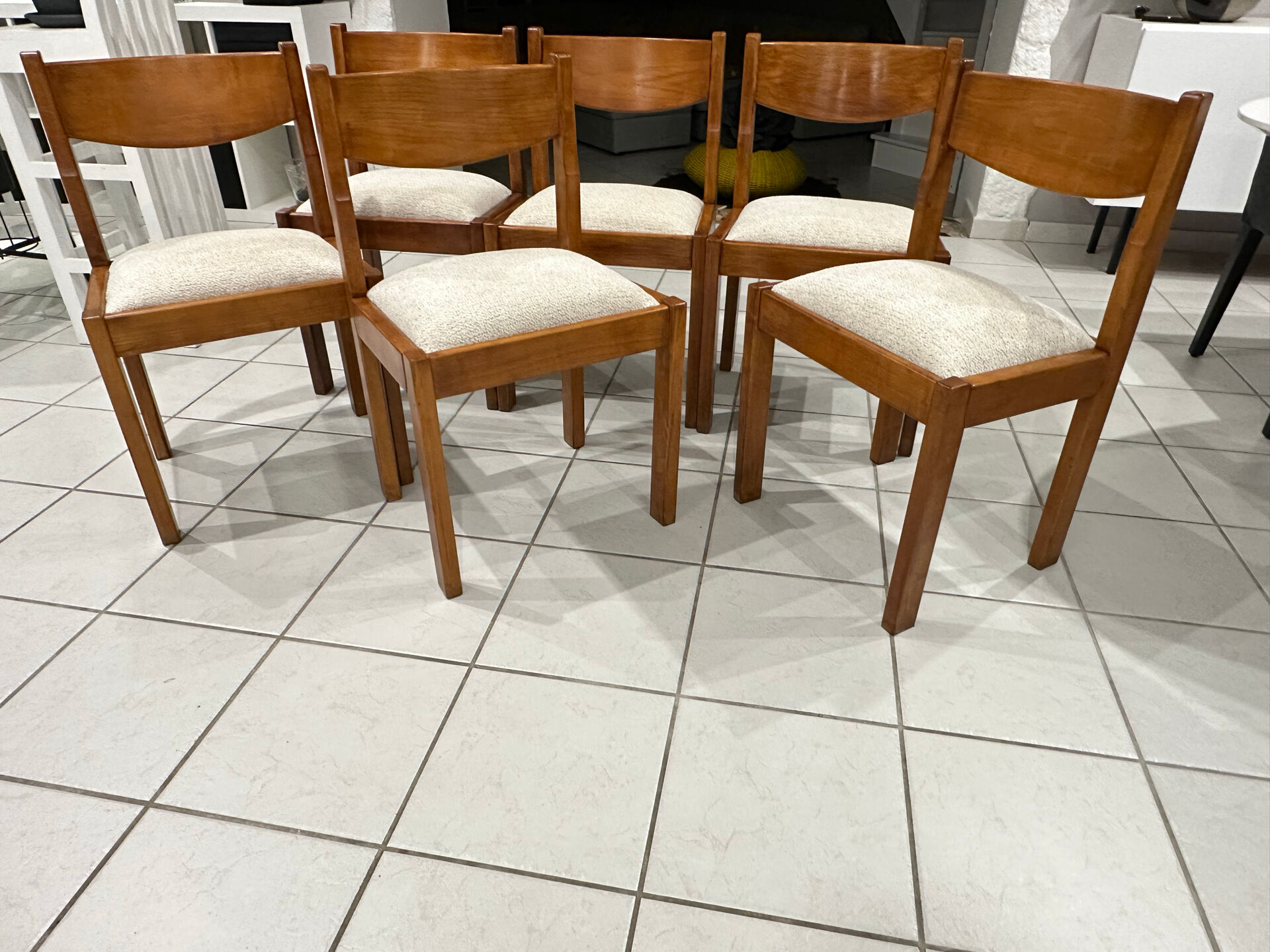 Set of 6 elm chairs from Regain vintage 1980.