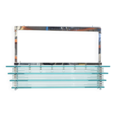 Grand lustre suspendu, plafonnier en verre, Italie années 1970s.