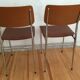 4 chaises skaï camel métal chromé années 70