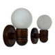 Vintage wall lights, pine and opaline, France, 1980.